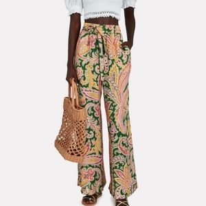 ZIMMERMANN Teddy  Paisley Linen Wide-Leg Pants